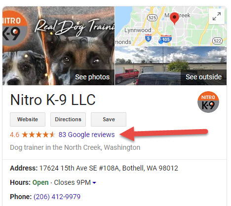 Nitro K-9 Google Reviews