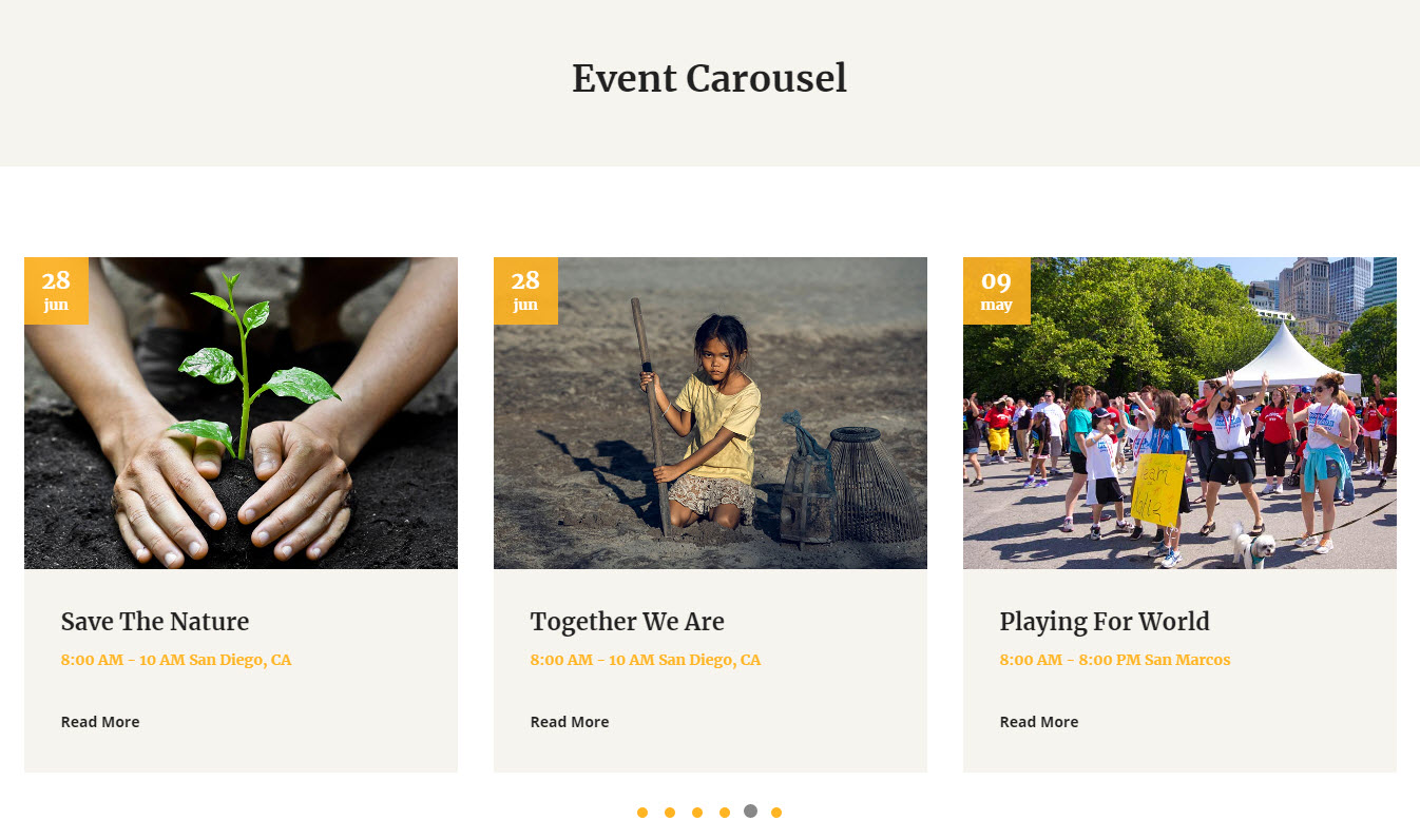 Website Events for Non-profits