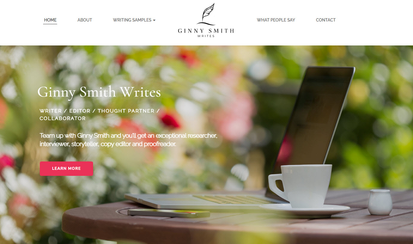 writer website design example