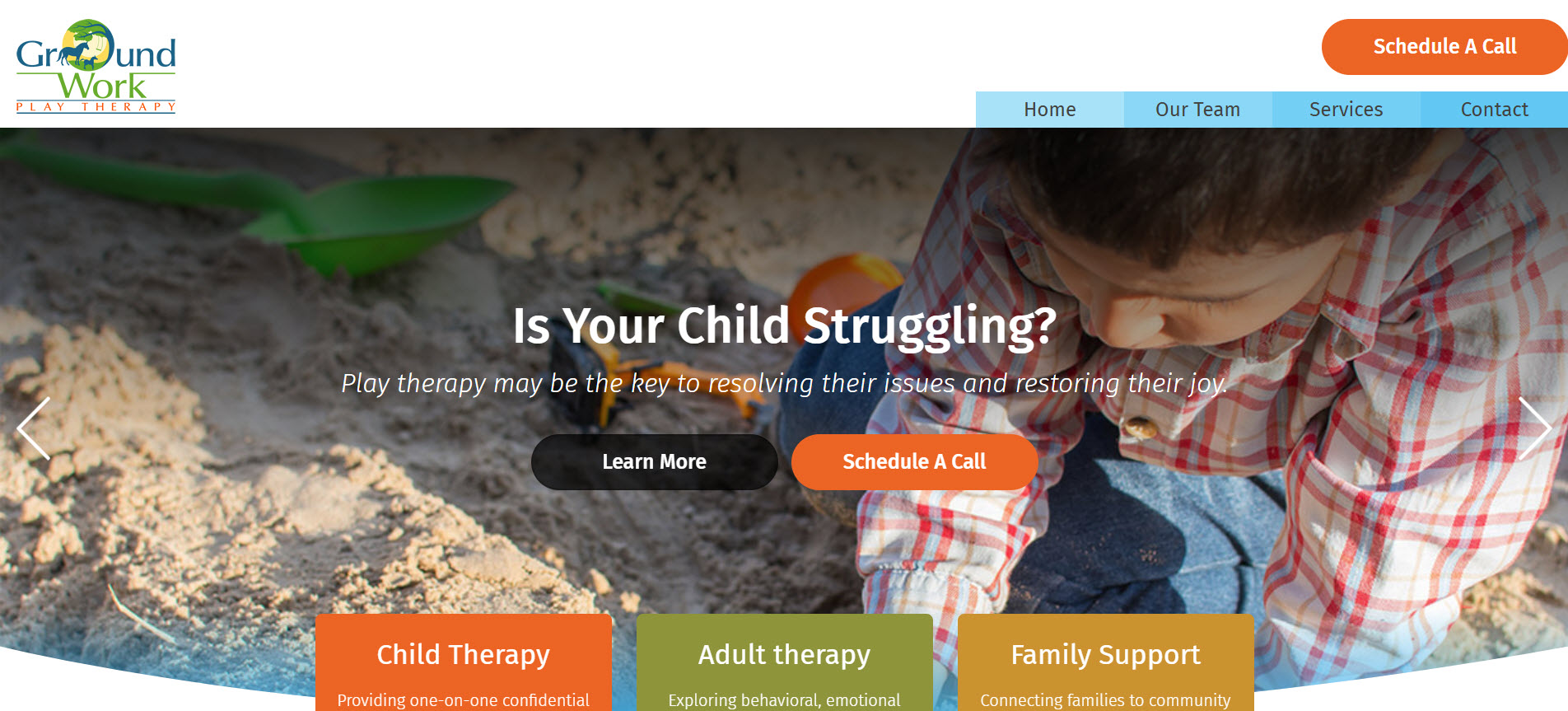 play therapy website example